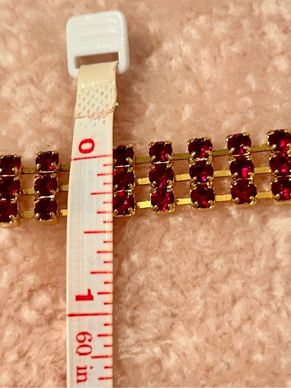 Ruby Red Rhinestone Metallic Belt Unique - Picture 8 of 11